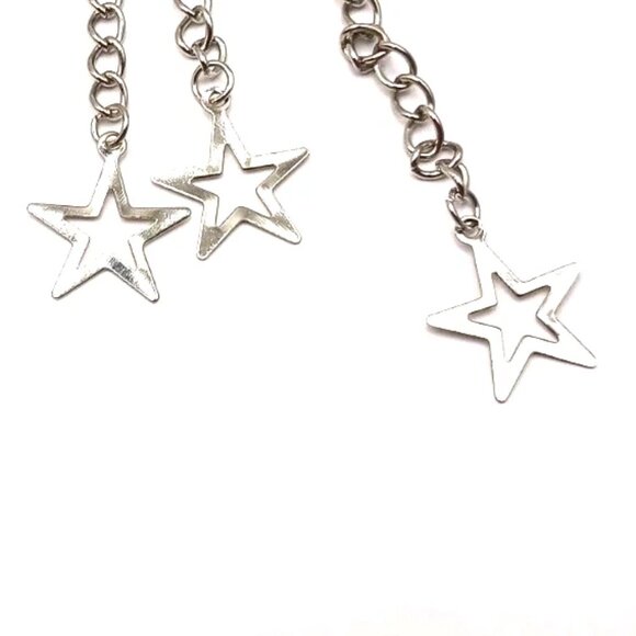 Triple Star Double Layer Pants Or Wallet Chain 13" Silver Tone - Picture 3 of 10